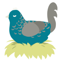 A sea and ash chicken with a half-lace pattern