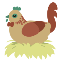Pot Pie, a beige and red chicken with a neck-speckle pattern