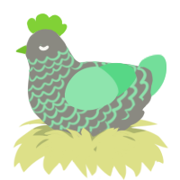 A ash and spring chicken with a lace pattern