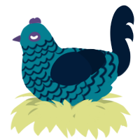 A sea and tumblr chicken with a lace pattern