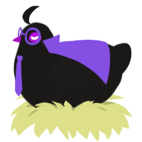 Night city, a sable chicken with a speckle pattern