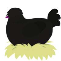 (unnamed), a sable and black chicken with a neck-speckle pattern