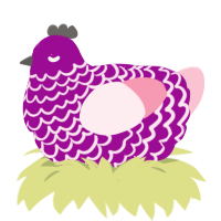 A plum and rose chicken with a lace pattern