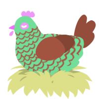 A spring and russet chicken with a lace pattern