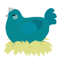 A teal and sea chicken with a neck-band pattern