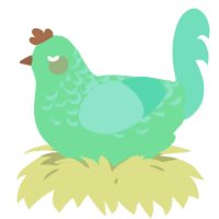 A spring and mint chicken with a half-lace pattern