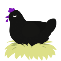 (unnamed), a black chicken with a speckle pattern