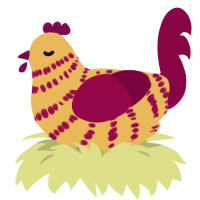 (unnamed), a honey and maroon chicken with a bar pattern