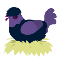 A tumblr and overcast chicken with a head pattern
