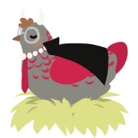 A ash and crimson chicken with a half-lace pattern