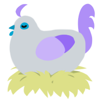A mist and lilac chicken