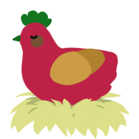 A crimson and gold chicken