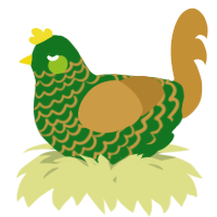 A leaf and gold chicken with a lace pattern