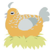 A honey and silver chicken with a half-lace pattern