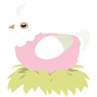 A rose and white chicken with a head pattern