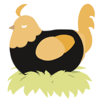 A sable and honey chicken with a head pattern
