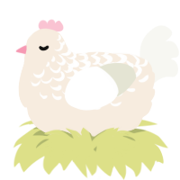 A cream and white chicken with a half-lace pattern