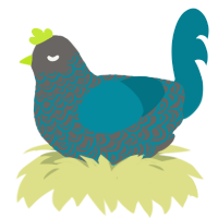 wet concrete, a grey and sea chicken with a double-lace pattern
