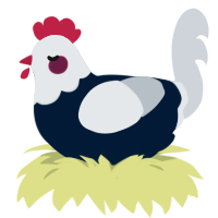 A tumblr and mist chicken with a head pattern