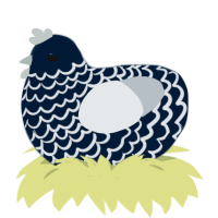 A tumblr and mist chicken with a lace pattern