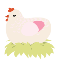 A cream and rose chicken with a half-lace pattern