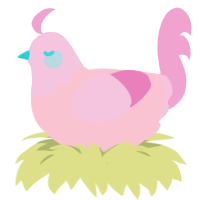 Trans pired, a rose and pink chicken with a head pattern