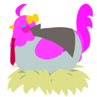 A silver and orchid chicken with a head pattern