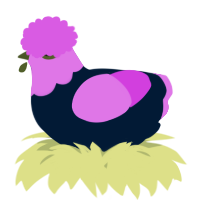 A tumblr and orchid chicken with a head pattern