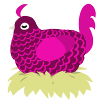 A wine and fuchsia chicken with a lace pattern