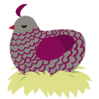 KING, a ash and wine chicken with a lace pattern