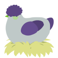 A silver and overcast chicken