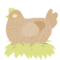 A beige chicken with a lace pattern