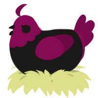 A sable and wine chicken with a head pattern