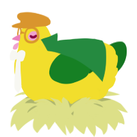 A yellow and leaf chicken