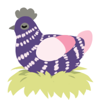 A overcast and rose chicken with a bar pattern