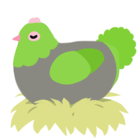 A ash and grass chicken with a head pattern