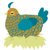 A gold and sea chicken with a lace pattern