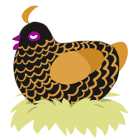 Amphora, a sable and orange chicken with a lace pattern