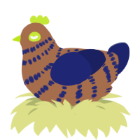 (unnamed), a brown and navy chicken with a bar pattern