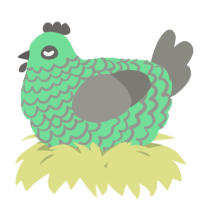 A spring and ash chicken with a lace pattern