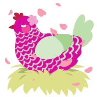 Juuryu, a fuchsia and gluppy chicken with a lace pattern