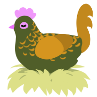 A olive and ochre chicken with a half-lace pattern