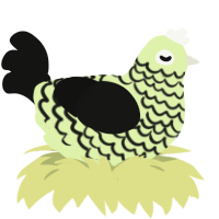 (unnamed), a apple and black chicken with a lace pattern