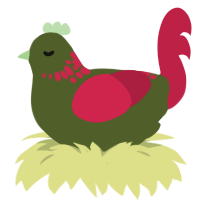 A olive and crimson chicken with a neck-speckle pattern