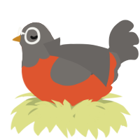 A vermilion and grey chicken with a head pattern