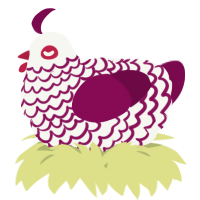 A white and wine chicken with a lace pattern
