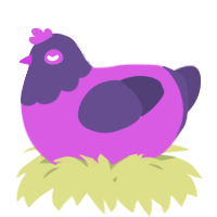 A orchid and overcast chicken with a head pattern