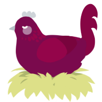 A wine and maroon chicken with a neck-speckle pattern