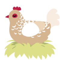 pepper bread, a beige and cream chicken with a half-lace pattern