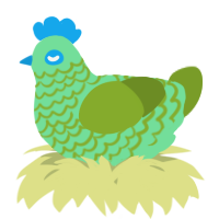 A spring and chartreuse chicken with a lace pattern